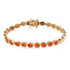 Purpurroter Feuer Opal Armband ca. 19 cm 925 Silber vergoldet ca. 2,25 ct