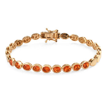 Purpurroter Feuer Opal Armband ca. 19 cm 925 Silber vergoldet ca. 2,25 ct