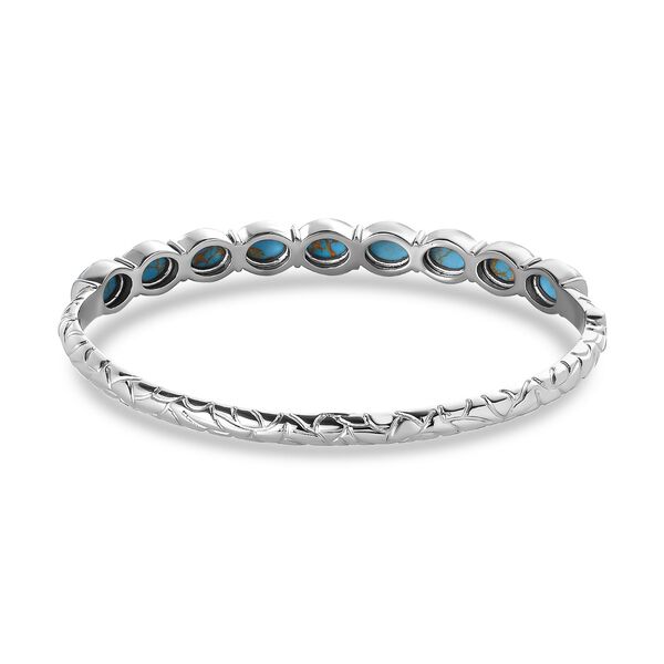 Blaues T&uuml;rkis Armreif ca. 19 cm Edelstahl ca. 10.80 ct image number 5