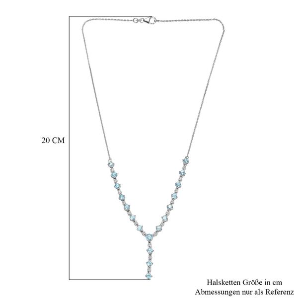 AA Blauer Zirkon Halskette ca. 45 cm 925 Silber rhodiniert ca. 7,87 ct. image number 5