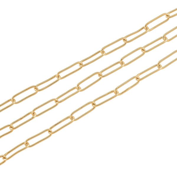 Mehrstr&auml;ngige B&uuml;roklammer 43cm Halskette in Goldton image number 4