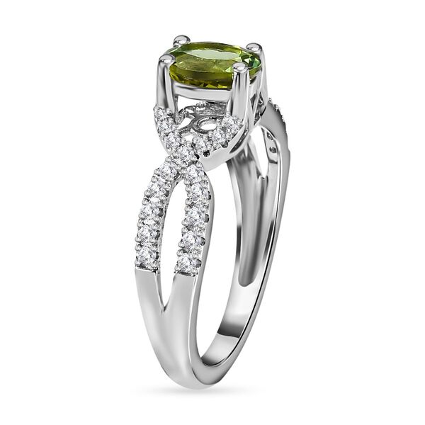 Nat&uuml;rlicher AA Calabar-Turmalin, Wei&szlig;er Zirkon Ring, 925 Silber platiniert, (Gr&ouml;&szlig;e 19.00) ca. 3.36 ct image number 5