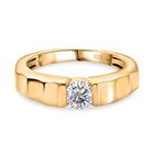 EF Moissanit Ringe 925 Silber Gelbgold Vermeil (Größe 17.00) ca. 0,43 ct