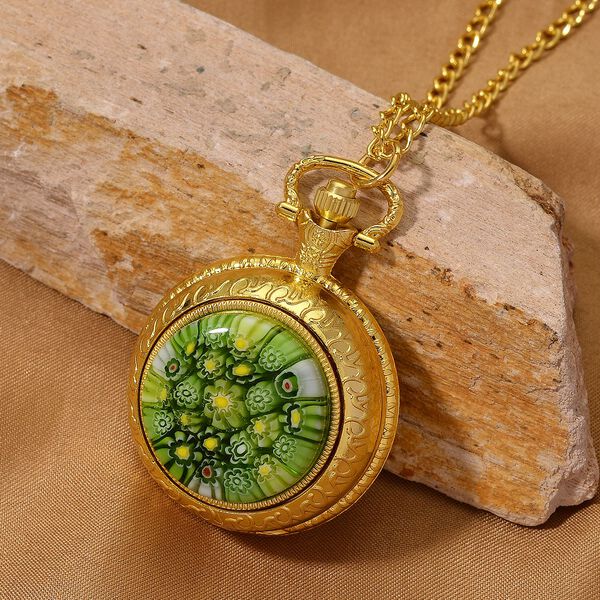 EXKLUSIVES ANGEBOT STRADA SPINNING Uhr Gr&uuml;nes Murano-Stil Glas mit Japanisches Uhrwerk 91.4 cm image number 2