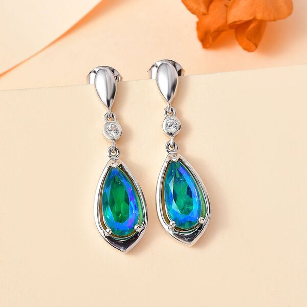 Pfau Quarz Triplett Ohrringe, ca. 4,31 ct. image number 2