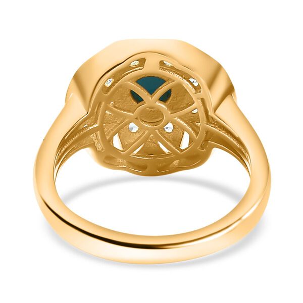 AA Amerikanischer nat&uuml;rlicher Sleeping Beauty T&uuml;rkis, Blauer Apatit Ring, 925 Silber 750 Gelbgold Vermeil (Gr&ouml;&szlig;e 20.00) ca. 0.63 ct image number 6