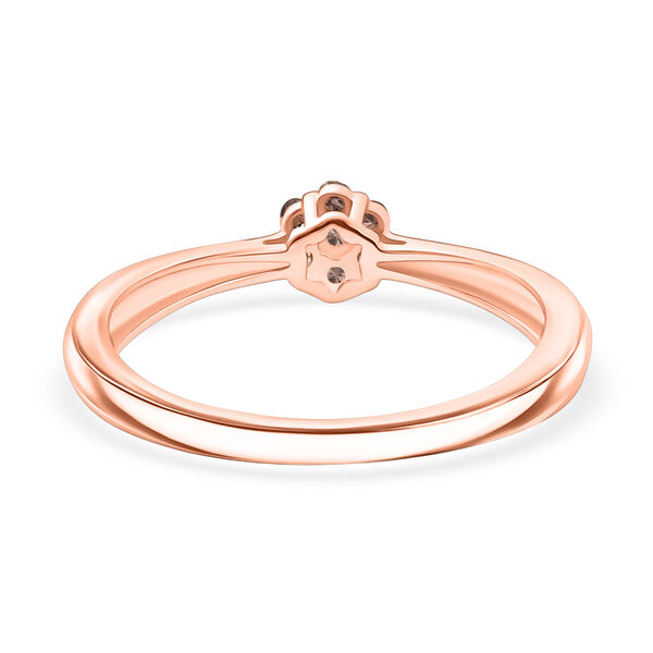 D'Joy Natürlicher Champagner Diamant Ring 925 Silber 750 Roségold Vermeil (Größe 21.00) ca. 0,11 ct image number 6