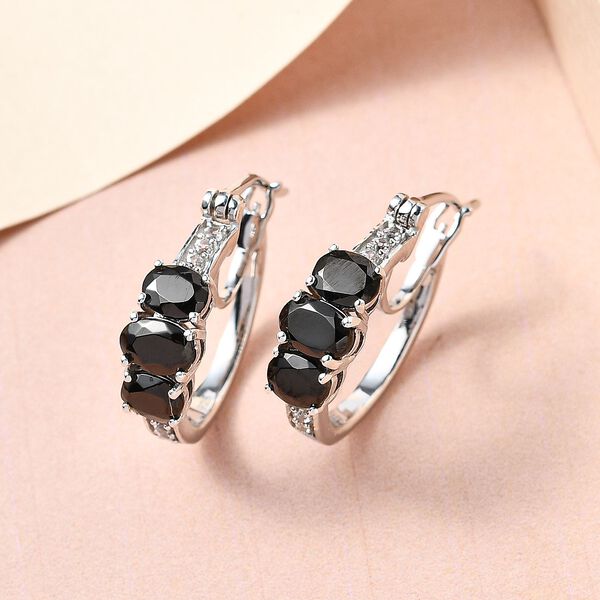 Elite Shungit und Zirkon-Creolen - 1,65 ct. image number 2