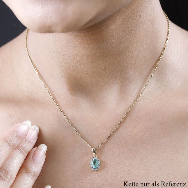 AA Kolumbianischer Smaragd und Diamant Anhänger in 585 Gold – 0,87 ct. image number 9