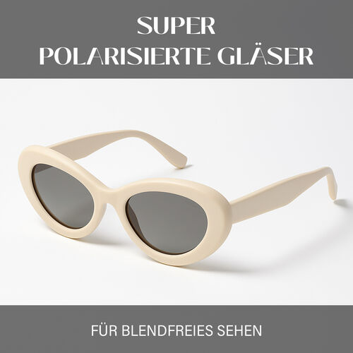 Sole & Luce - G. Kelly, Ultra-polarisierte Sonnenbrillen UV400, Elfenbein image number 1