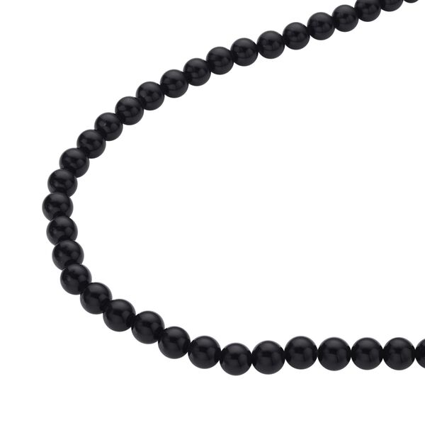 3er Schmuckset, schwarzer Glasachat, Edelstahl, ca 323,30 ct image number 3