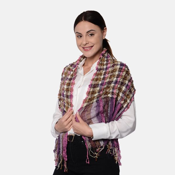 Bedruckter Schal mit Quasten, Gr&uuml;n image number 2