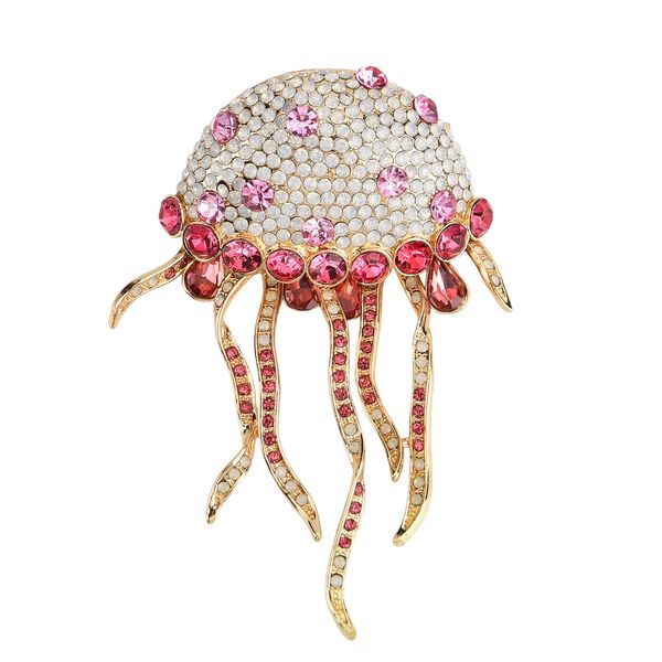 Mehrfarbige Kristall-Brosche, Qualle