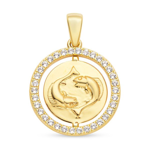 Wei&szlig;er Zirkon Fische-Anh&auml;nger - 0,63 ct.