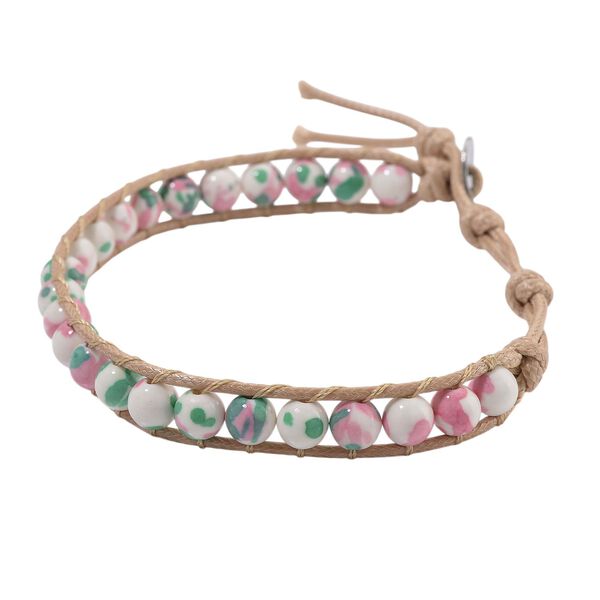 Flexibles mehrfarbiges Regenblumen-Yuhua-Quarzit Armband - 35 ct. image number 3