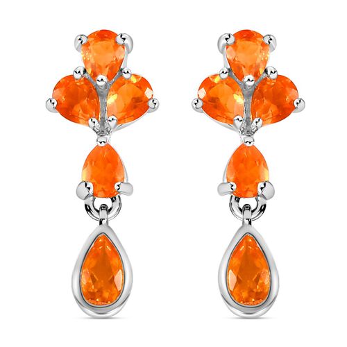 Salamanca Feueropal-Ohrringe, 925 Silber platiniert ca. 1,13 ct image number 0