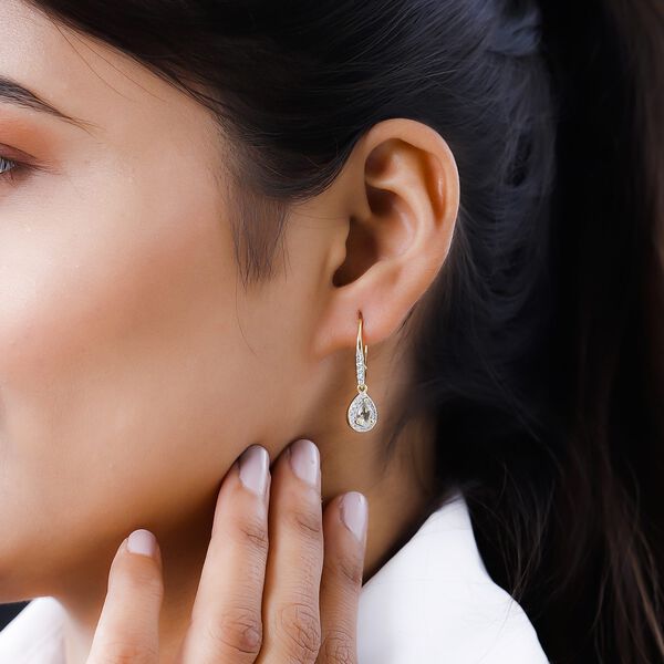 AAA Turkizit und Zirkon Ohrringe - 1,36 ct. image number 8