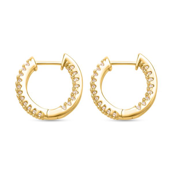 Wei&szlig;e Zirkonia-Creolen, Messing image number 4