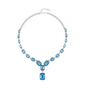 Blauer Kristall Halskette ca. 50 cm