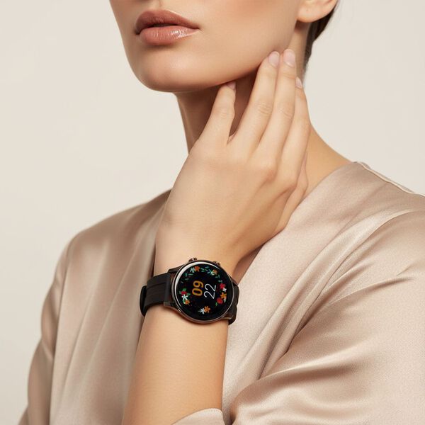 L10 Smartwatch, 1.5 Zoll HD Display, Herzfrequenz-, Blutdruck- und Blutsauerstoffmessung, Schwarzes Silikonarmband image number 3