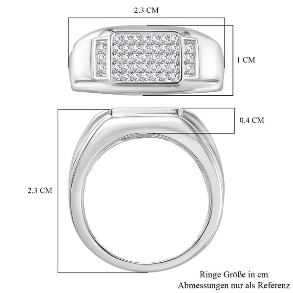 Moissanit Ring, 925 Silber platiniert - 0,41 ct. image number 7