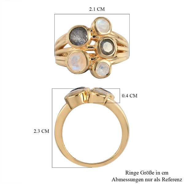 Regenbogen Mondstein und Labradorit-Ring - 2 ct. image number 7