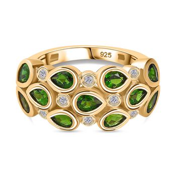 Nat&uuml;rlicher Chromdiopsid und Zirkon-Ring - 2,15 ct.