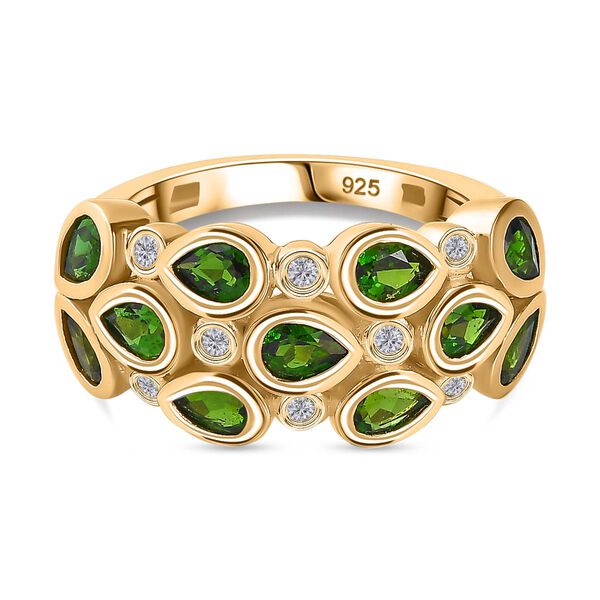 Nat&uuml;rlicher Chromdiopsid und Zirkon-Ring - 2,15 ct.