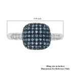 Blauer und weißer Diamant Cluster-Ring in Silber image number 5