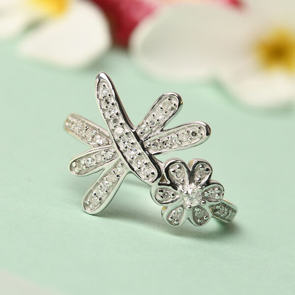 Diamant Ring 925 Silber Platin-&Uuml;berzug image number 2