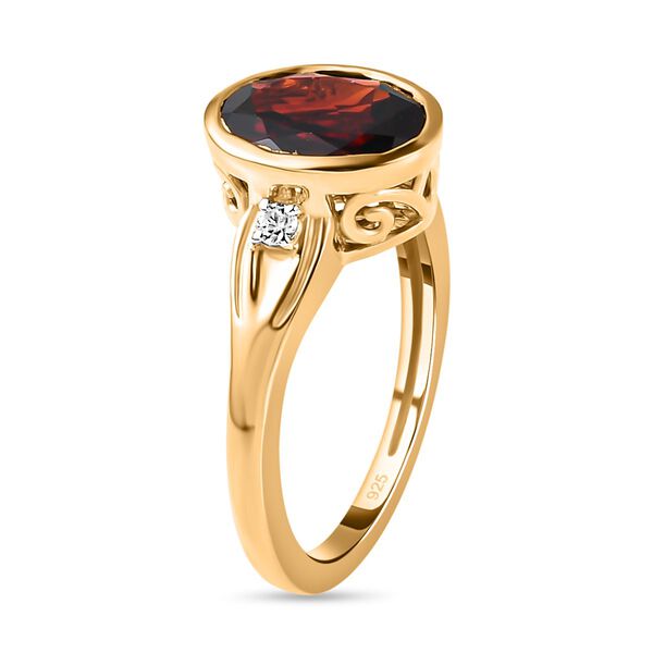 Nat&uuml;rlicher Mosambik Granat und wei&szlig;er Zirkon-Ring - 3,11 ct. image number 5