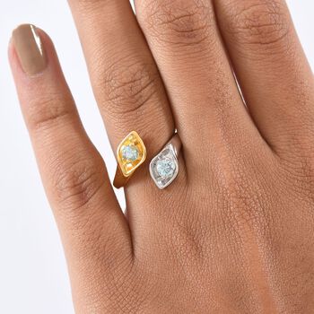 D'Joy blauer Zirkon zweifarbiger Ring - 0,68 ct.