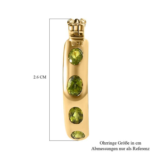 AA Natürliche, italienische Vesuvianit Ohrringe, 925 Silber Gelbgold Vermeil, ca. 1.72 ct image number 5