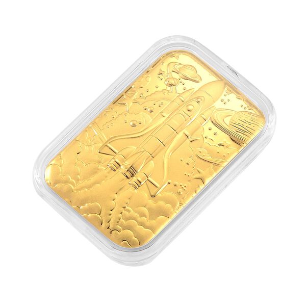 999er Goldfolie mit Raketenmotiv, 10mg, 3,1x4,5cm image number 3