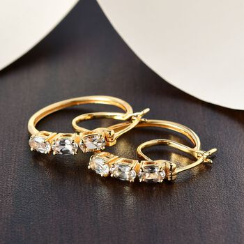 AAA Turkizit-Creolen, 925 Silber Gelbgold Vermeil ca. 1.60 ct