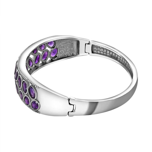 Afrikanischer Amethyst Armreif ca. 19 cm Edelstahl ca. 10.35 ct image number 4