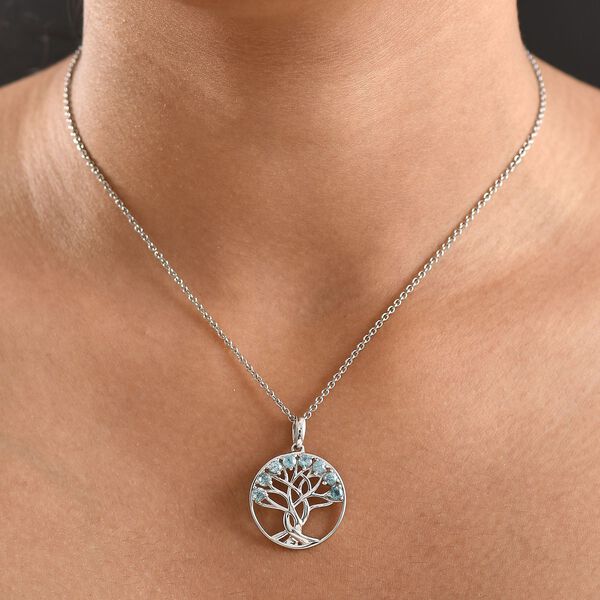 D'Joy Blauer Zirkon Anh&auml;nger 925 Silber rhodiniert ca. 1.35 ct image number 3