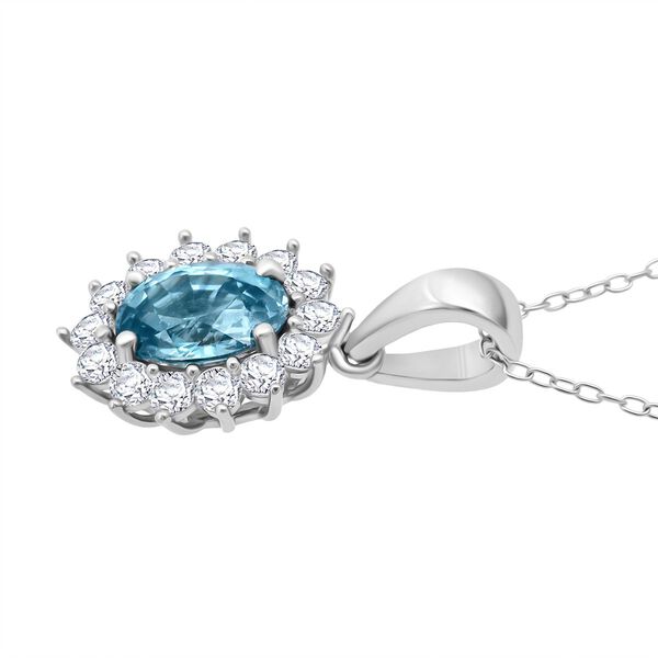 D'Joy AA blauer und weißer Zirkon Anhänger mit 50cm Kette - 2,70 ct. image number 3