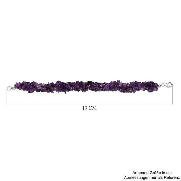 Afrikanischer Amethyst Armband ca. 19 cm 925 Silber rhodiniert ca. 110.00 ct image number 5