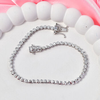 LUXURIANT DIAMOND - Lab Grown Diamant SI-GH SGL zertifiziert  Armband ca. 20 cm 925 Silber Rhodiniert (10-15 Werktage Lieferzeit) ca. 2.00 ct