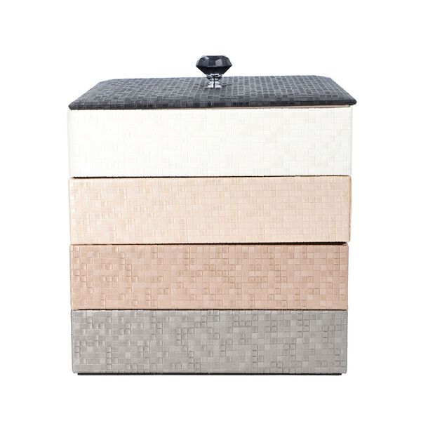 4-schichtiger Schmuck-Organizer mit gro&szlig;em Spiegel, 21.59x21.59x21.59 cm, nude image number 1