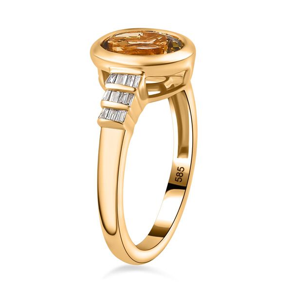 AAA natürlicher goldener Tansanit und Diamant Ring in 585 Gold - 2,14 ct. image number 7