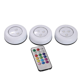 3er Set kabellose mehrfarbige LED Licht