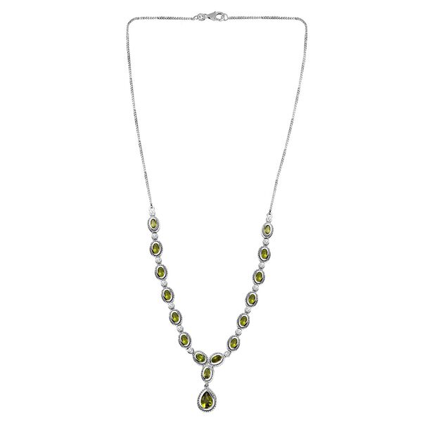 AAA Natürliche, italienische Vesuvianit Halskette ca. 45 cm 925 Silber platiniert ca. 7.06 ct image number 5