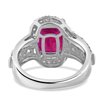 AA afrikanischer Rubin und Zirkon-Ring - 7,38 ct.