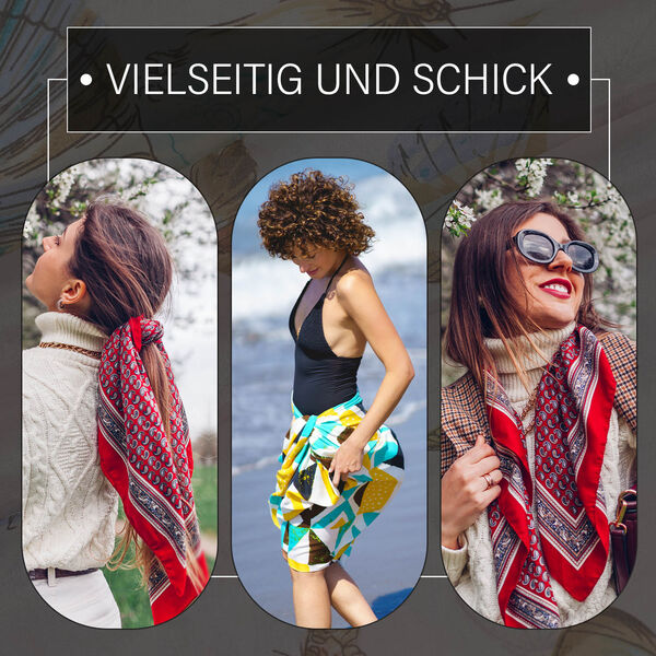 LA MAREY - 100% Maulbeeren-Seidenschal, Chiffon, 110x180cm, Rosa mit Schmetterlingmuster image number 4