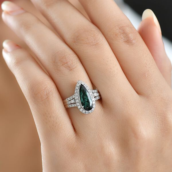Rhapsody AAAA Pirineu Lagoon Tourmaline, Wei&szlig;er Diamant Ring 950 Platin (Gr&ouml;&szlig;e 17.00) ca. 2,23 ct image number 2