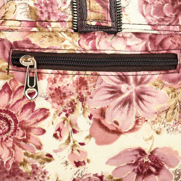 "double partioned printed sling bag 9x8"" 23x20 cms Peach" image number 8