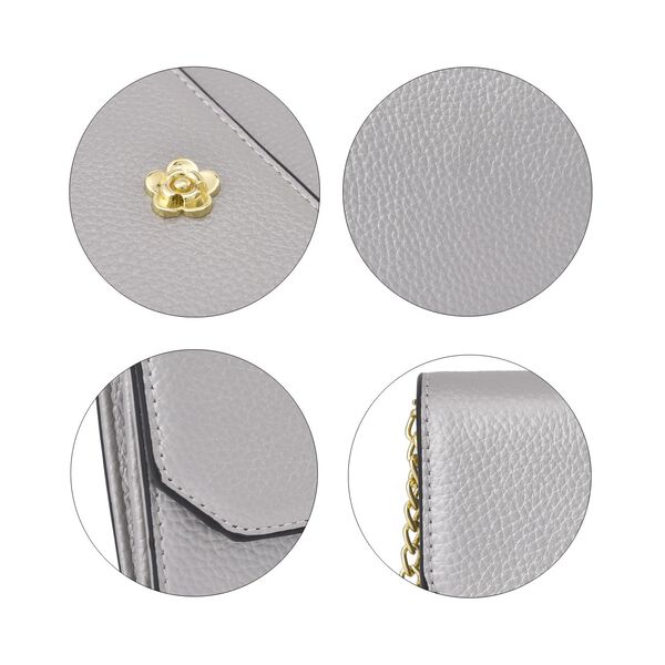 Echtleder Clutch, grau image number 6