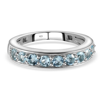 Espirito Santo Aquamarin-Ring, 925 Silber platiniert (Gr&ouml;&szlig;e 16.00) ca. 0,70 ct